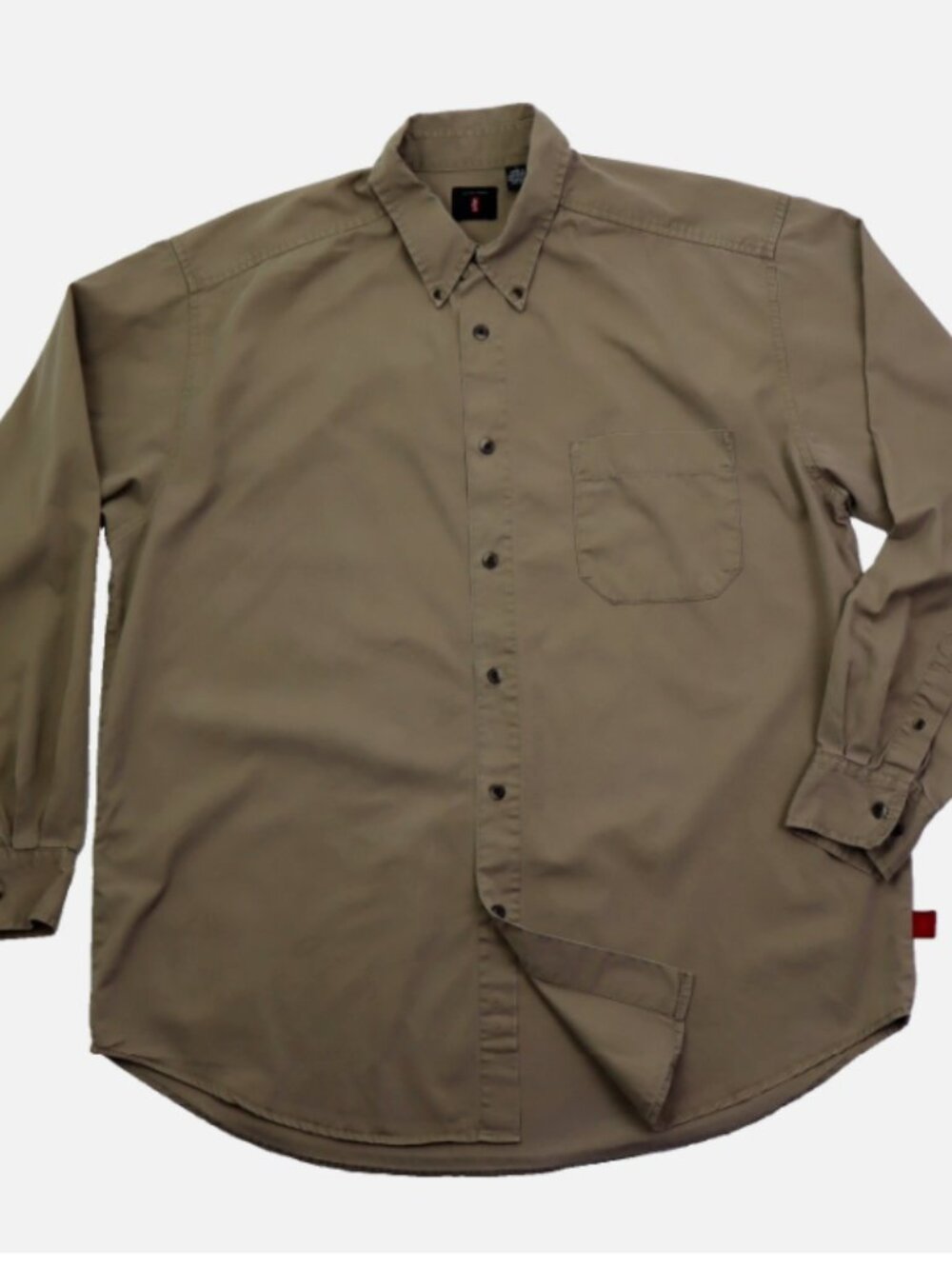 Levi's 100% Cotton Button Up Long Sleeve Shirt Men's Size L Beige Pre-Owned